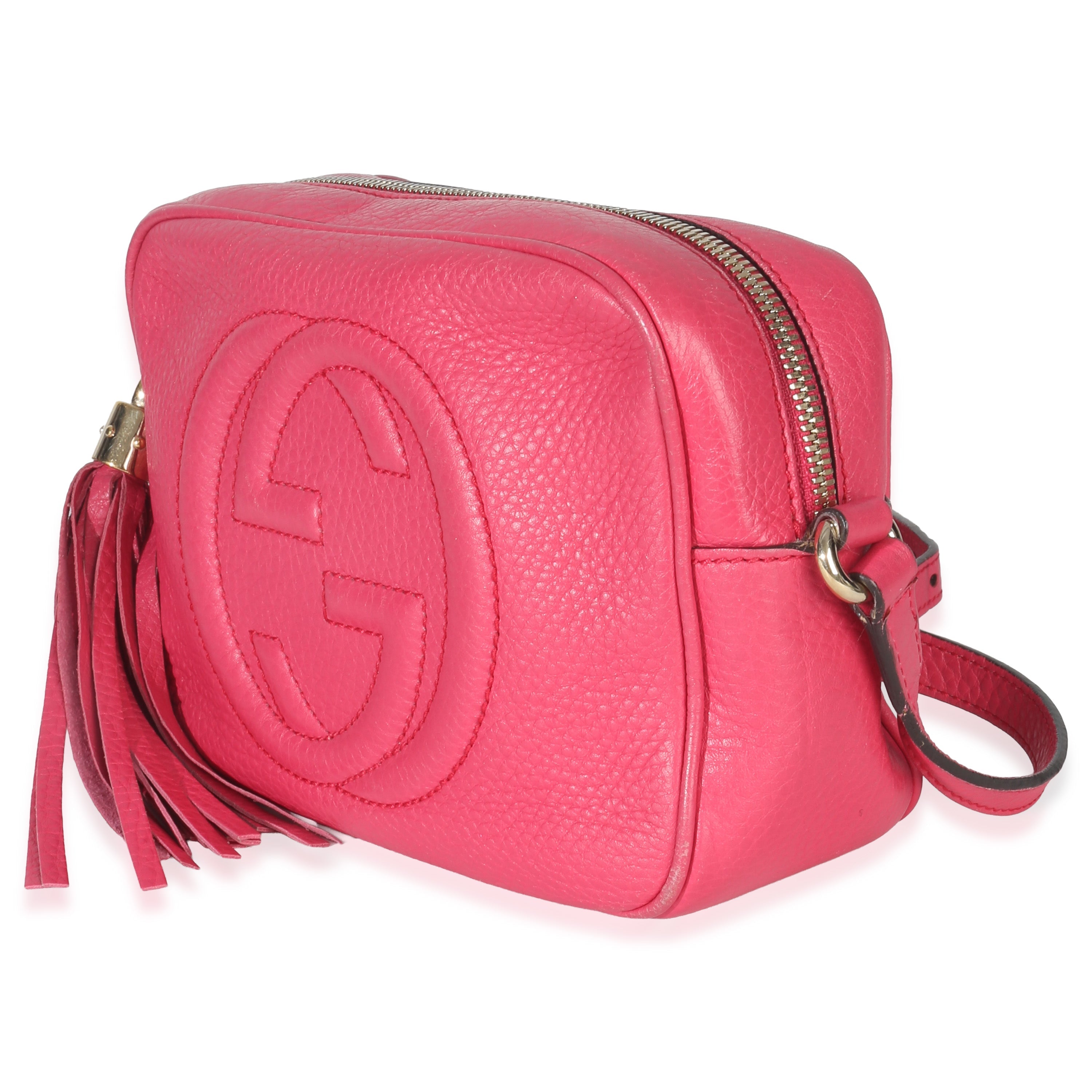Gucci Pink Pebbled Calfskin Small Soho Disco Crossbody