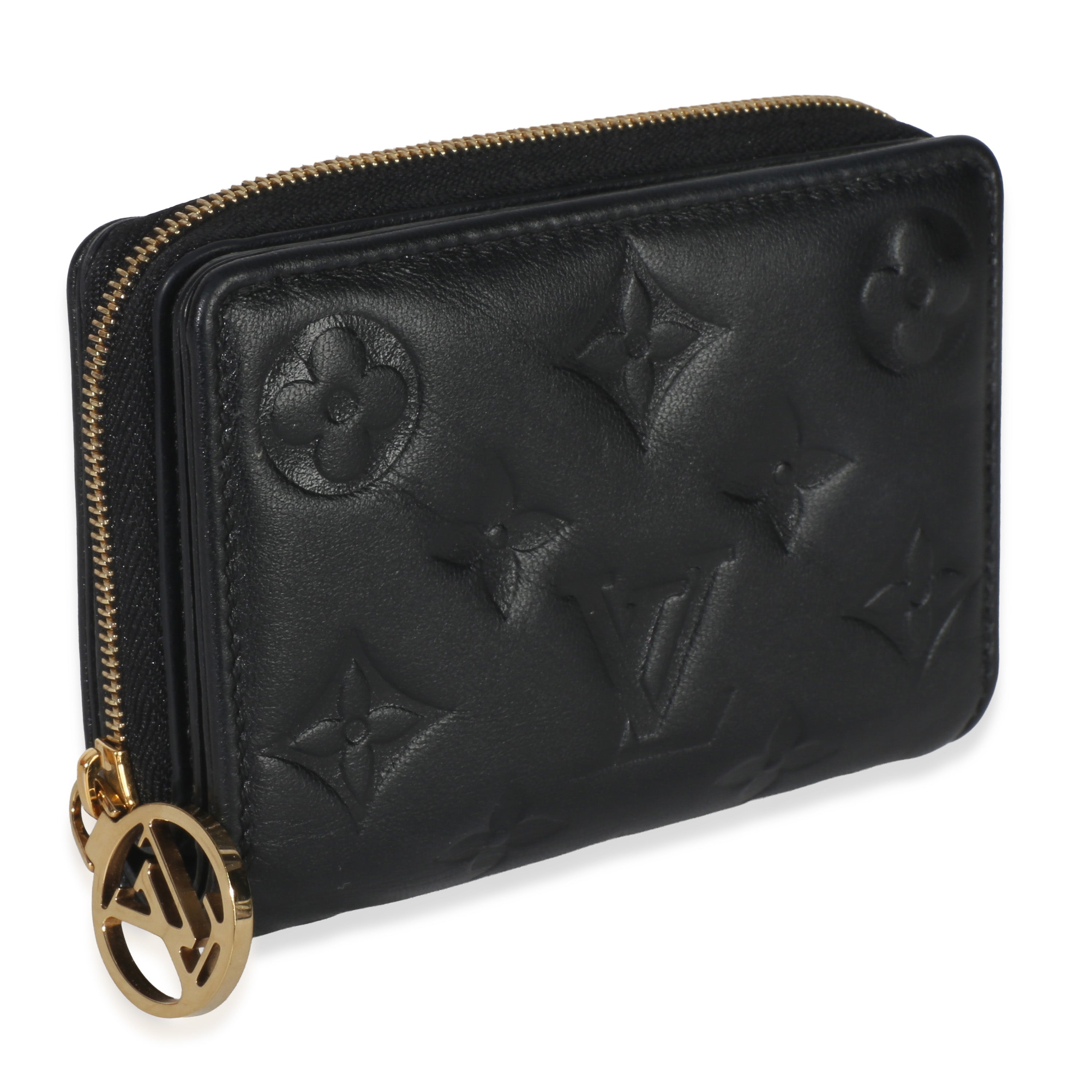 Louis Vuitton Black Monogram Embossed Lambskin Lou Coussin Wallet