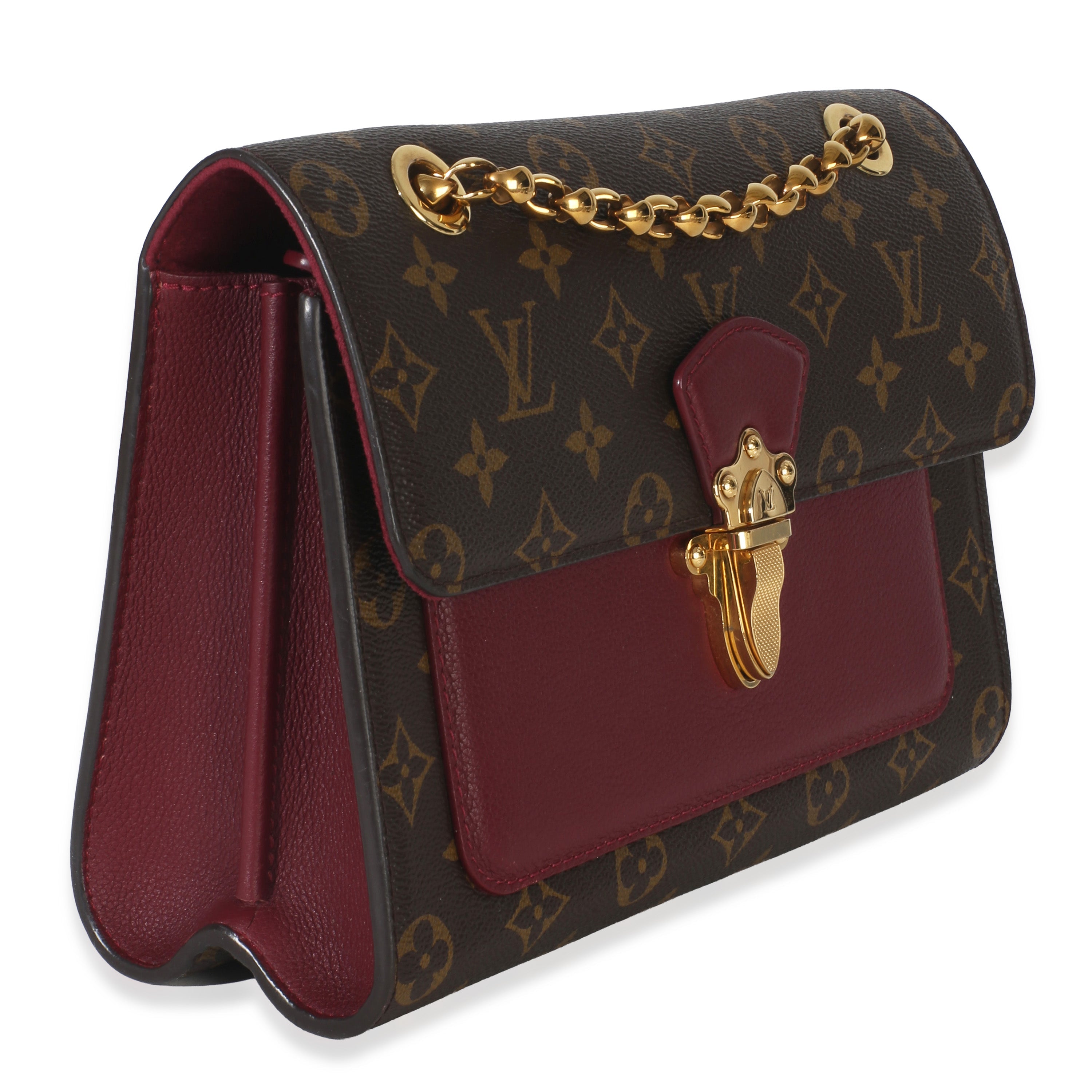 Louis Vuitton Burgundy Brown Monogram Canvas Victoire Chain Bag