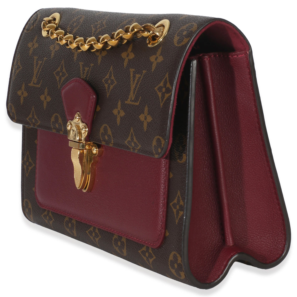 Louis Vuitton Burgundy Brown Monogram Canvas Victoire Chain Bag