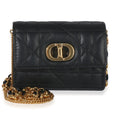 Christian Dior Black Macrocannage Calfskin Micro Miss Caro Chain Bag