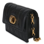 Christian Dior Black Macrocannage Calfskin Micro Miss Caro Chain Bag
