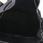 Gucci Black Soft GG Supreme Calfskin Web Double Buckle Backpack
