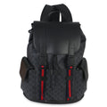 Gucci Black Soft GG Supreme Calfskin Web Double Buckle Backpack
