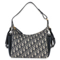 Christian Dior Blue Oblique Jacquard Calfskin Medium D-Dream Hobo