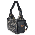 Christian Dior Blue Oblique Jacquard Calfskin Medium D-Dream Hobo
