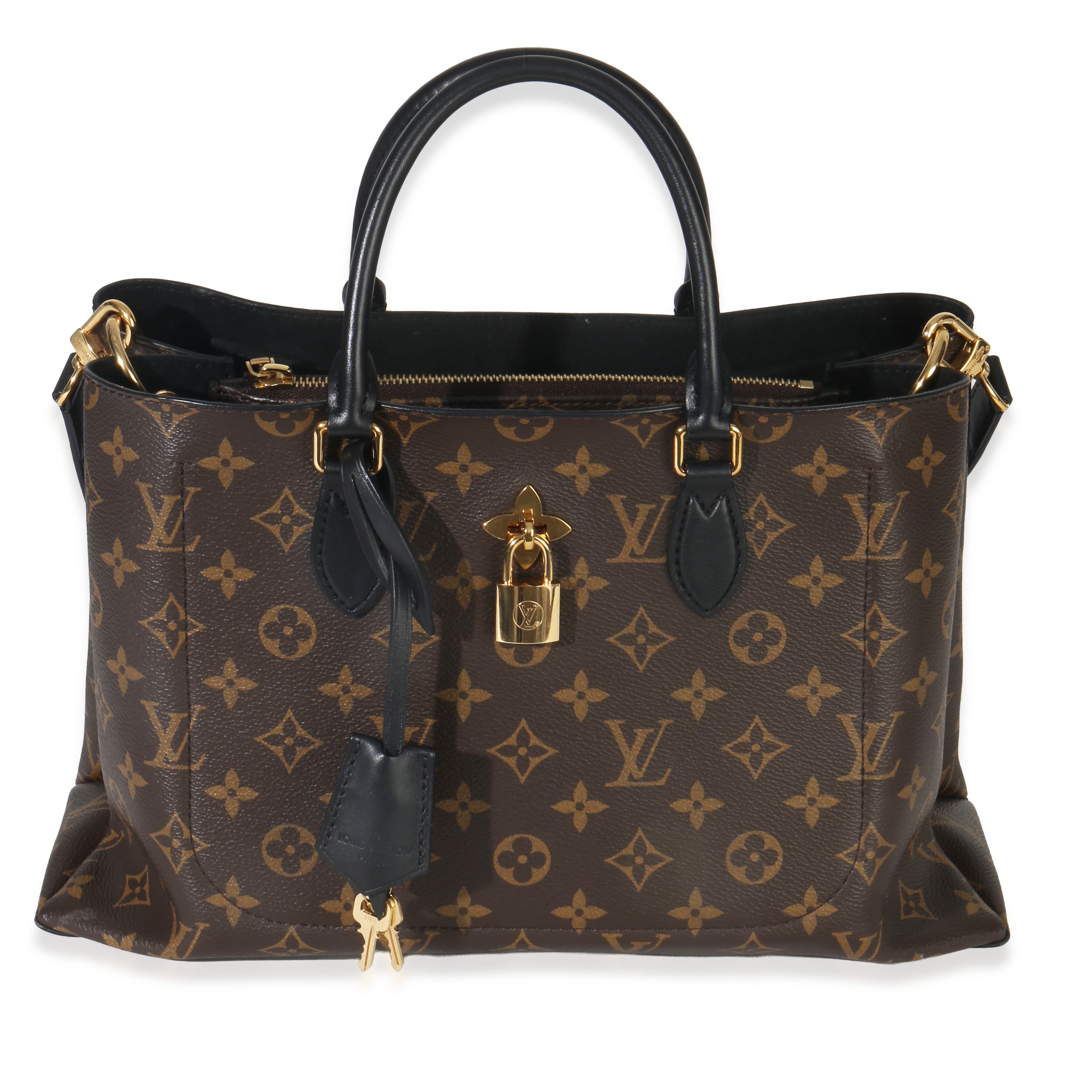 Louis Vuitton Black Monogram Canvas Flower Tote