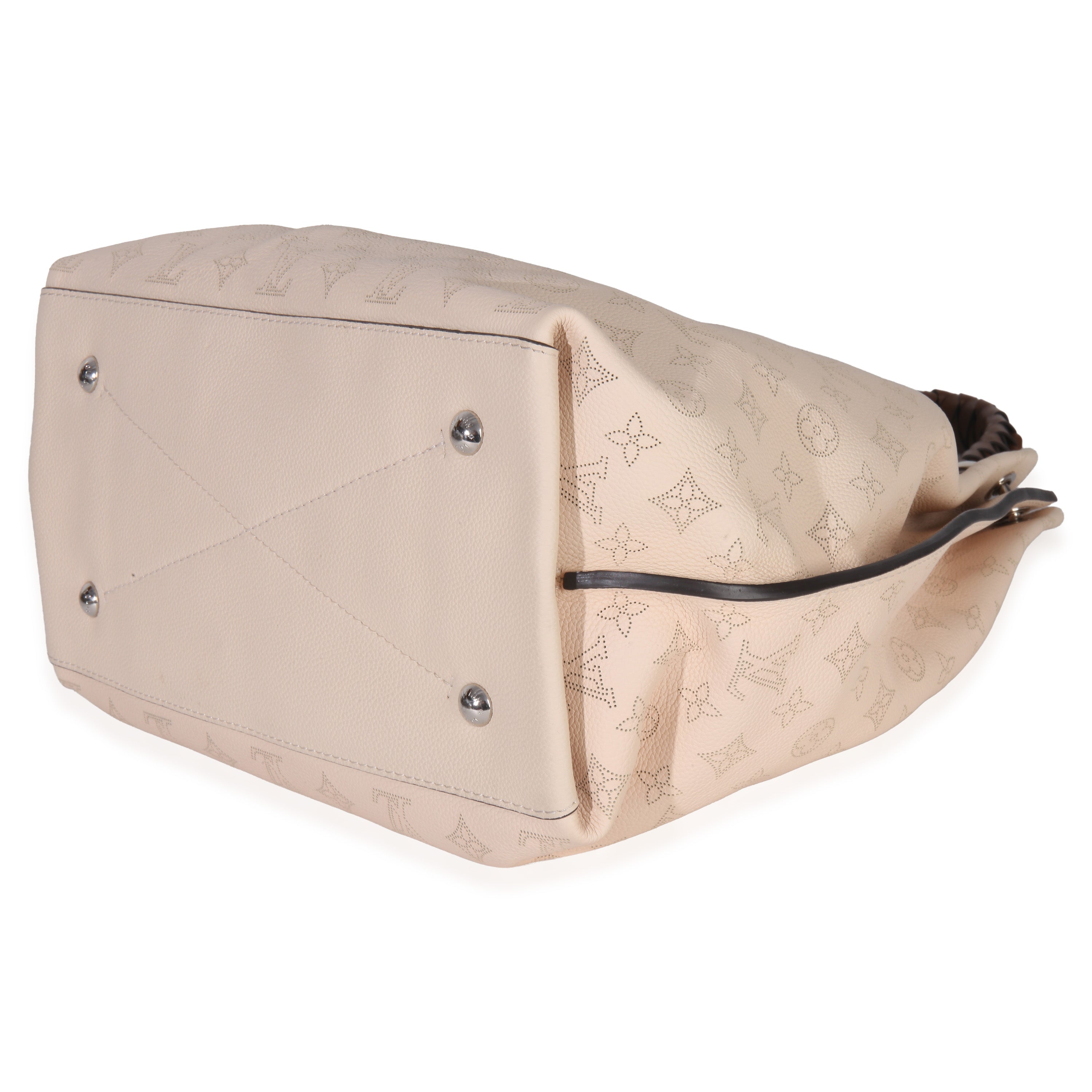 Louis Vuitton Creme Monogram Mahina Carmel Hobo