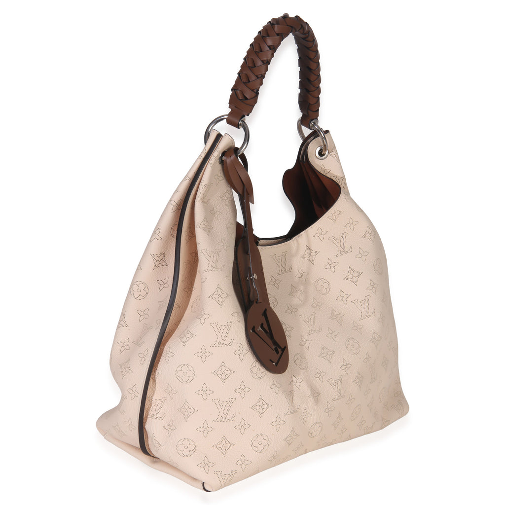 Louis Vuitton Creme Monogram Mahina Carmel Hobo