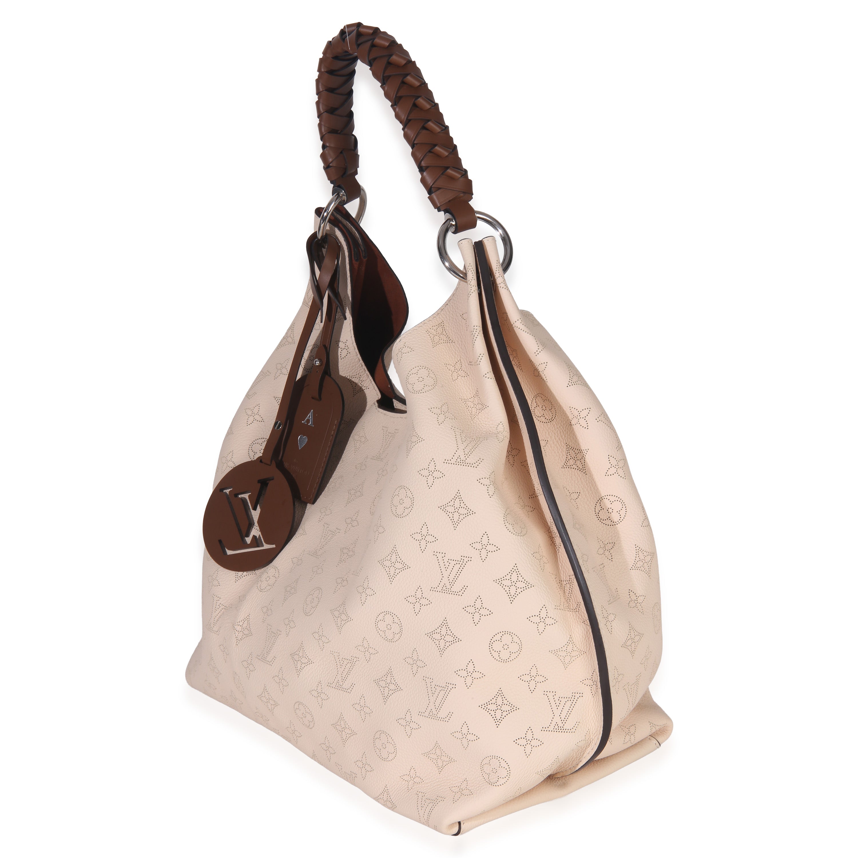 Louis Vuitton Creme Monogram Mahina Carmel Hobo