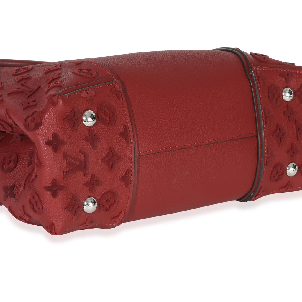 Louis Vuitton Red Tuffetage Veau Cachemire Tote W MM