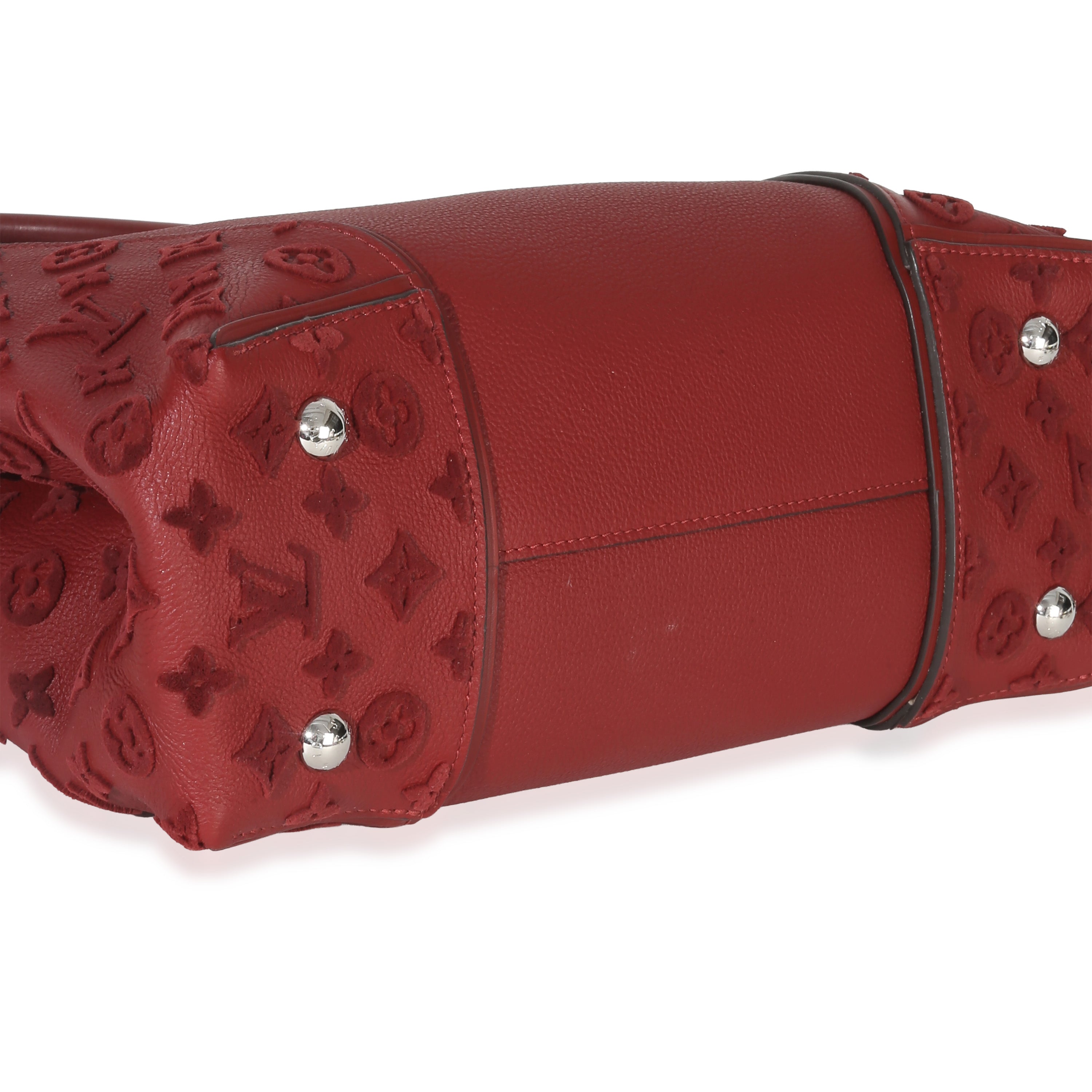 Louis Vuitton Red Tuffetage Veau Cachemire Tote W MM