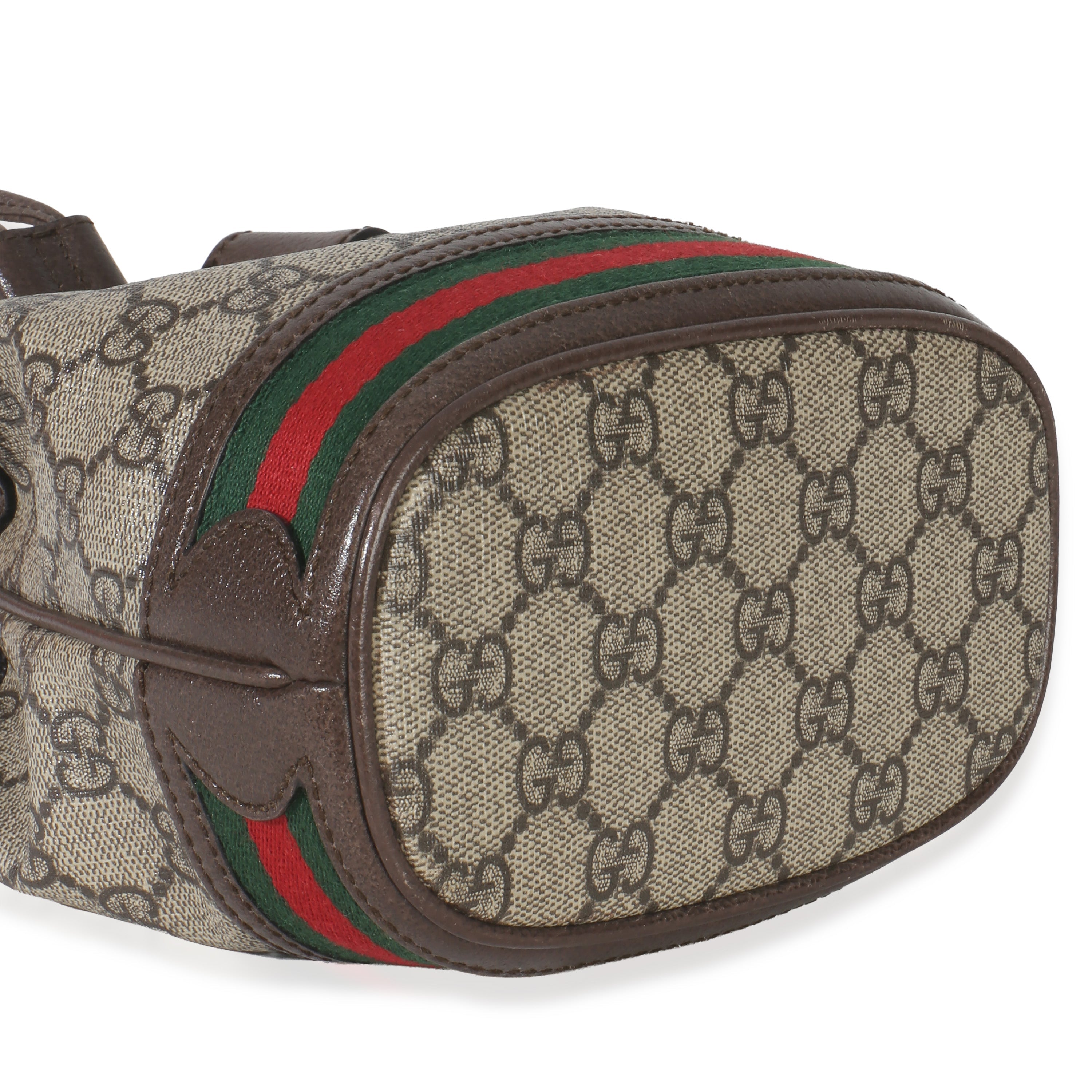 Gucci Beige GG Supreme Canvas Ophidia Mini Bucket Bag