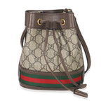 Gucci Beige GG Supreme Canvas Ophidia Mini Bucket Bag