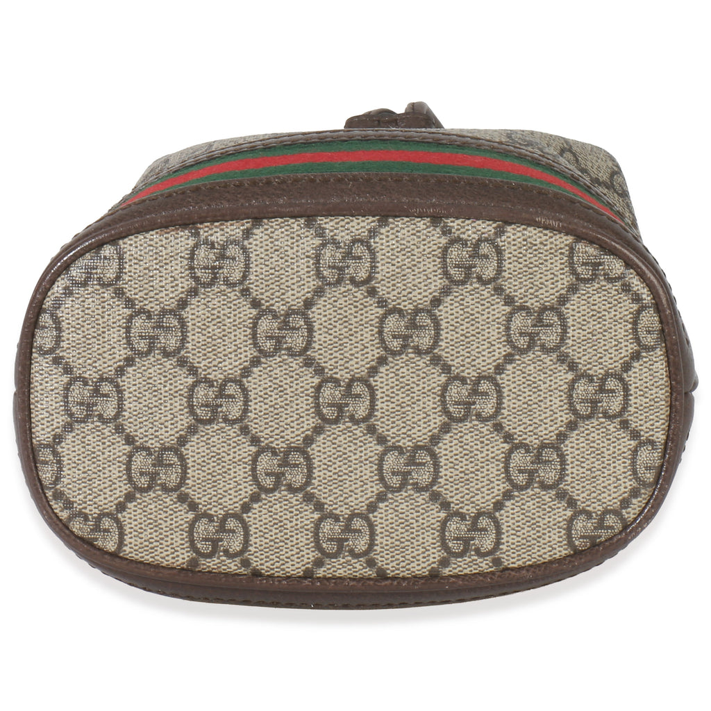 Gucci Beige GG Supreme Canvas Ophidia Mini Bucket Bag