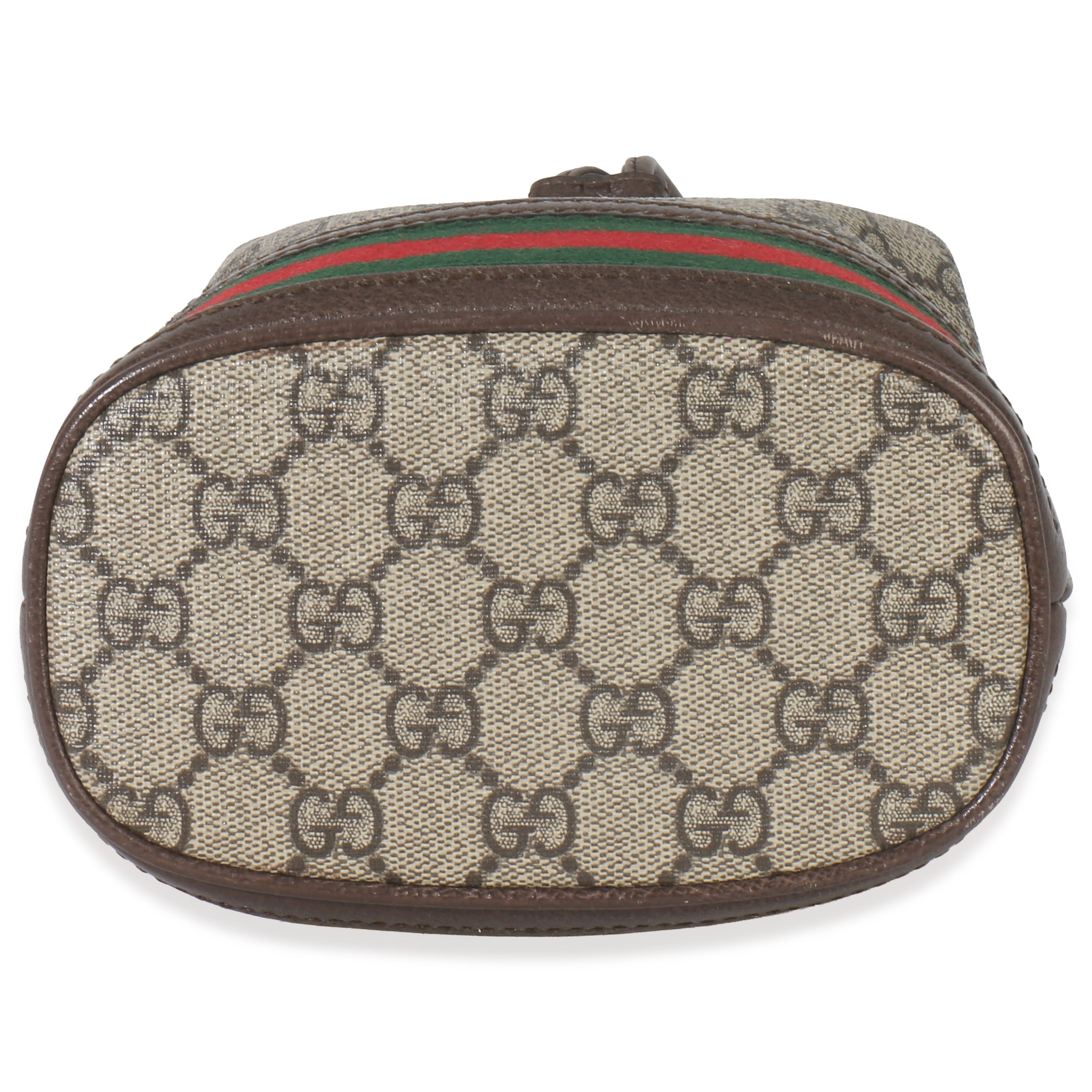 Gucci Beige GG Supreme Canvas Ophidia Mini Bucket Bag