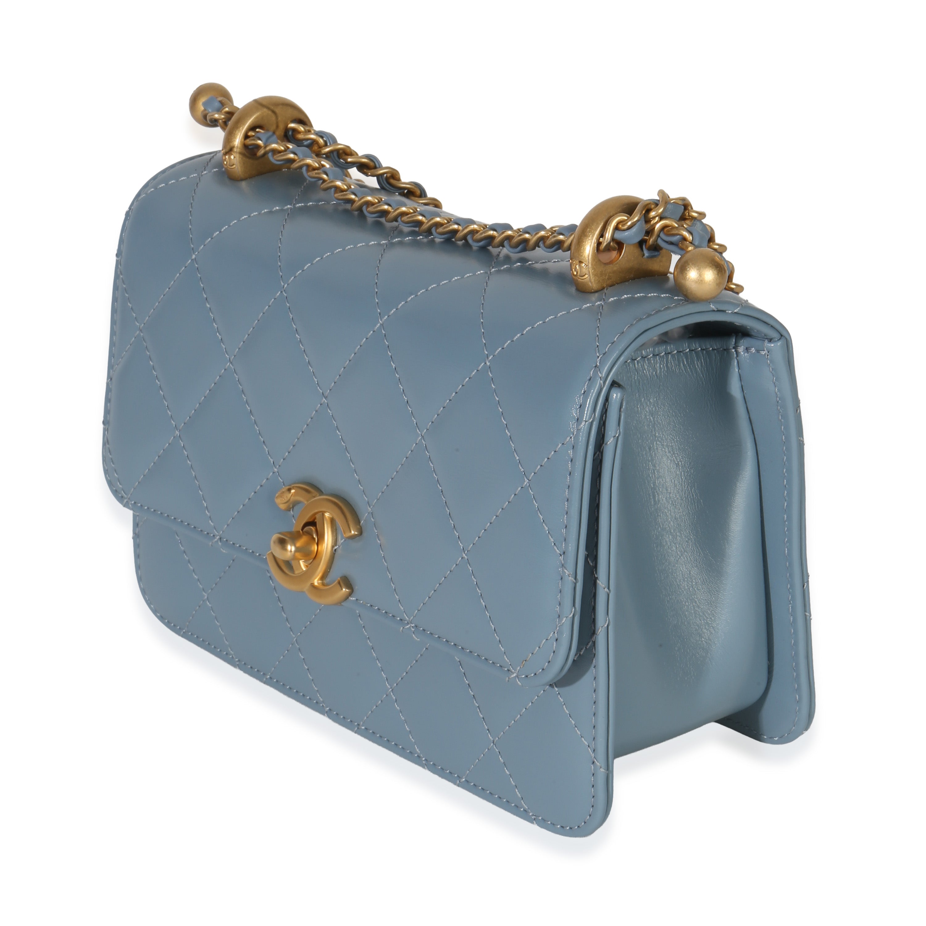 Chanel Blue Quilted Calfskin Mini Perfect Fit Flap Bag