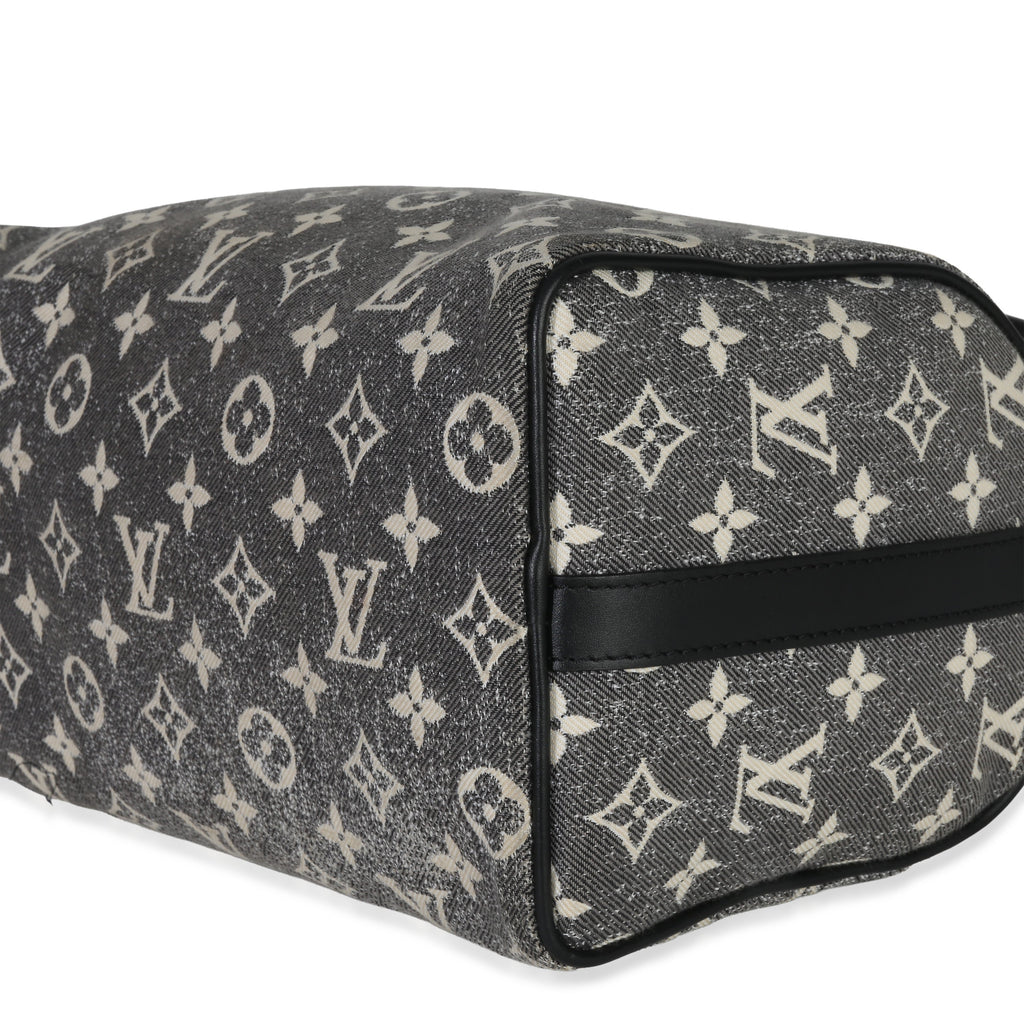 Louis Vuitton Black Monogram Denim Jacquard Speedy Bandouliere 25