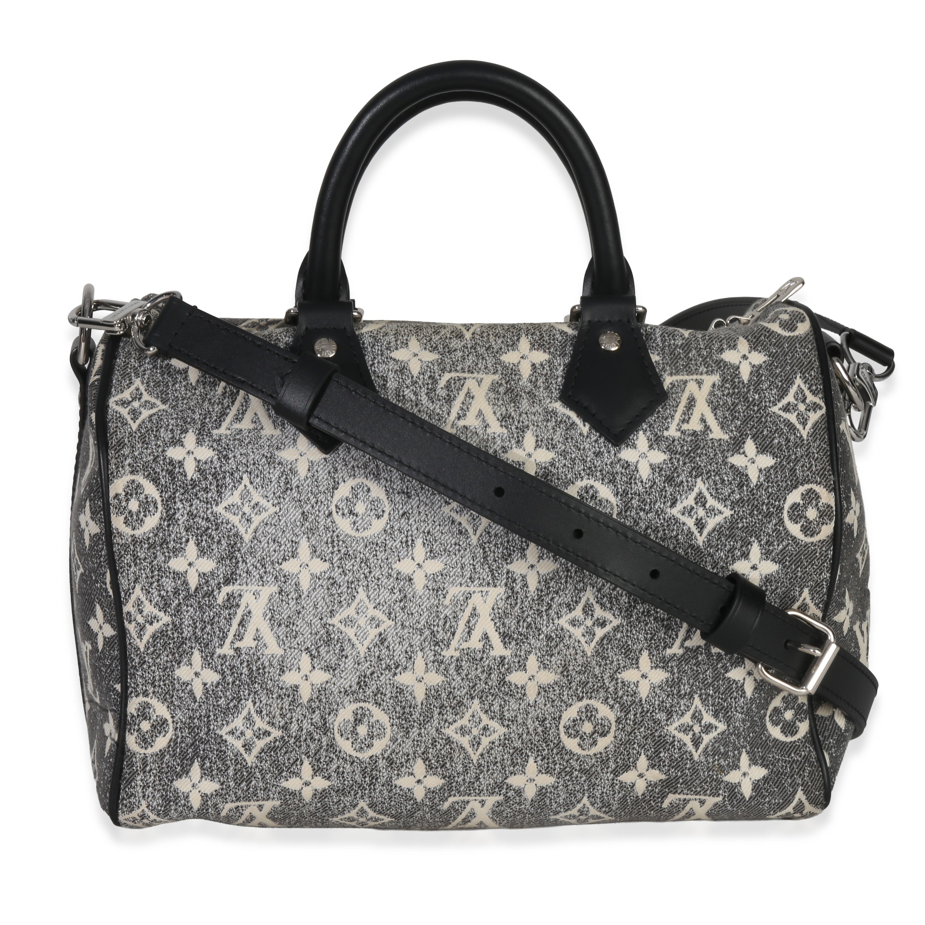 Louis Vuitton Black Monogram Denim Jacquard Speedy Bandouliere 25
