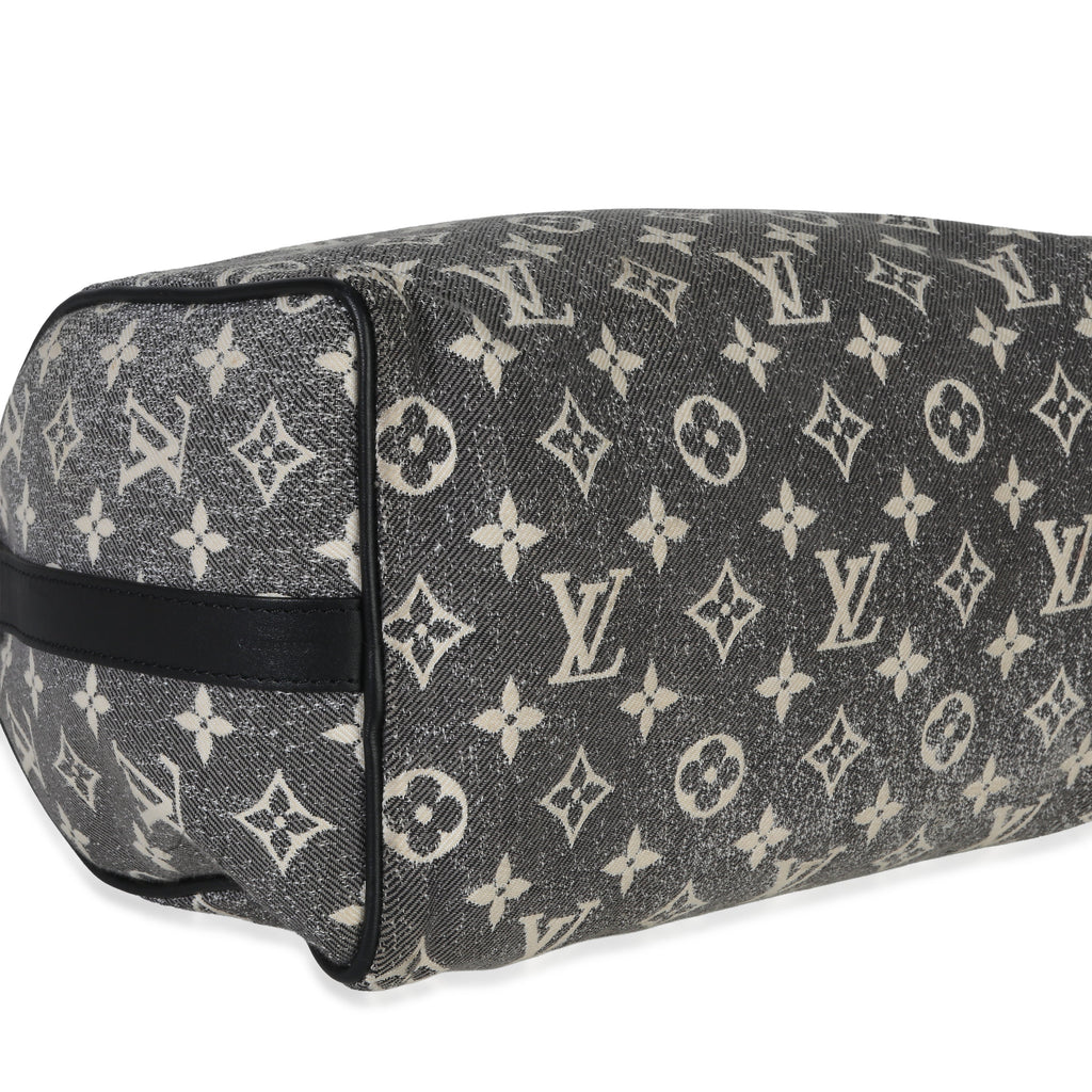 Louis Vuitton Black Monogram Denim Jacquard Speedy Bandouliere 25