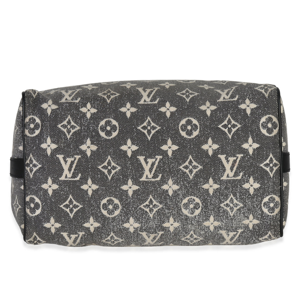 Louis Vuitton Black Monogram Denim Jacquard Speedy Bandouliere 25