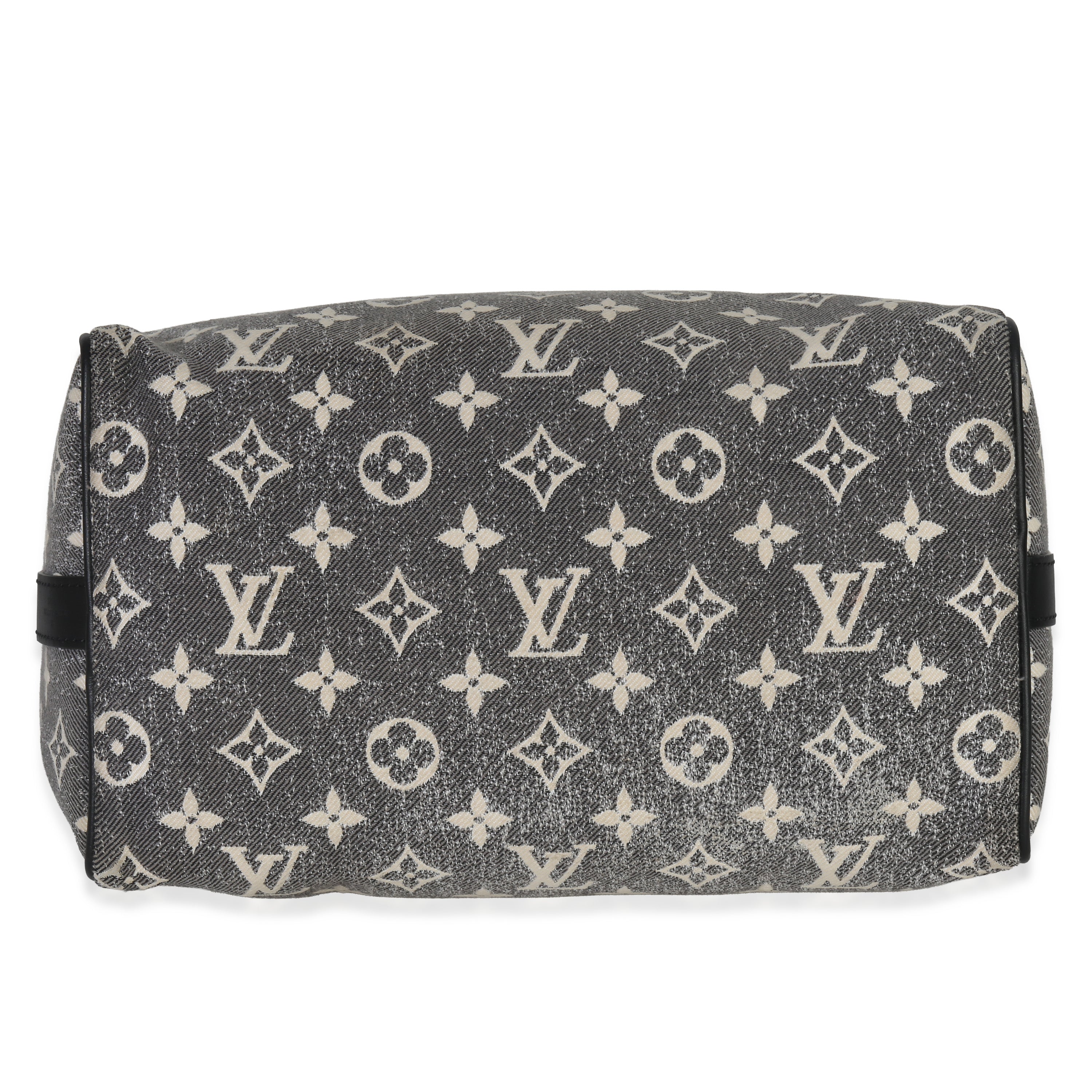 Louis Vuitton Black Monogram Denim Jacquard Speedy Bandouliere 25