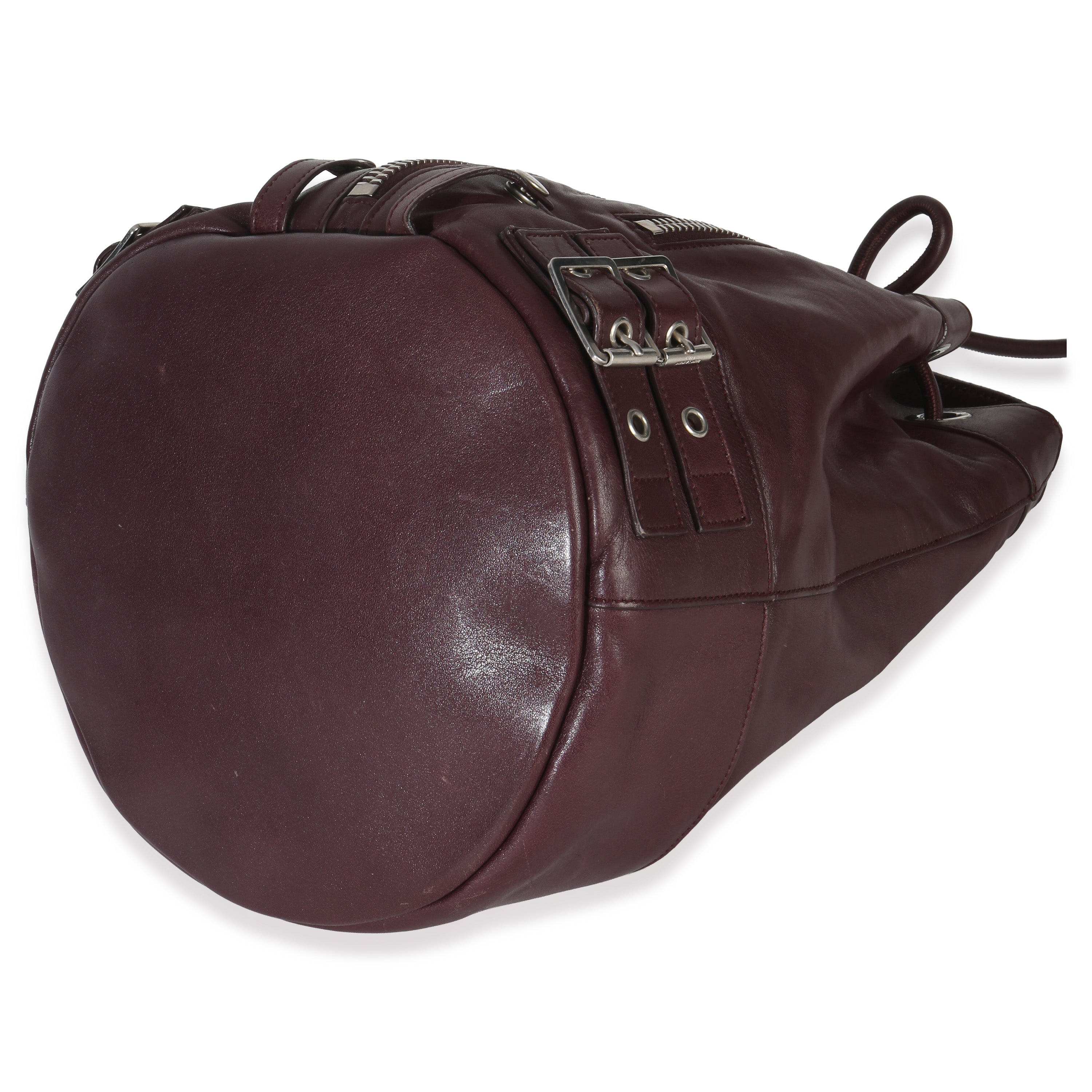 Saint Laurent Bordeaux Smooth Calfskin Medium Rider Bucket Bag