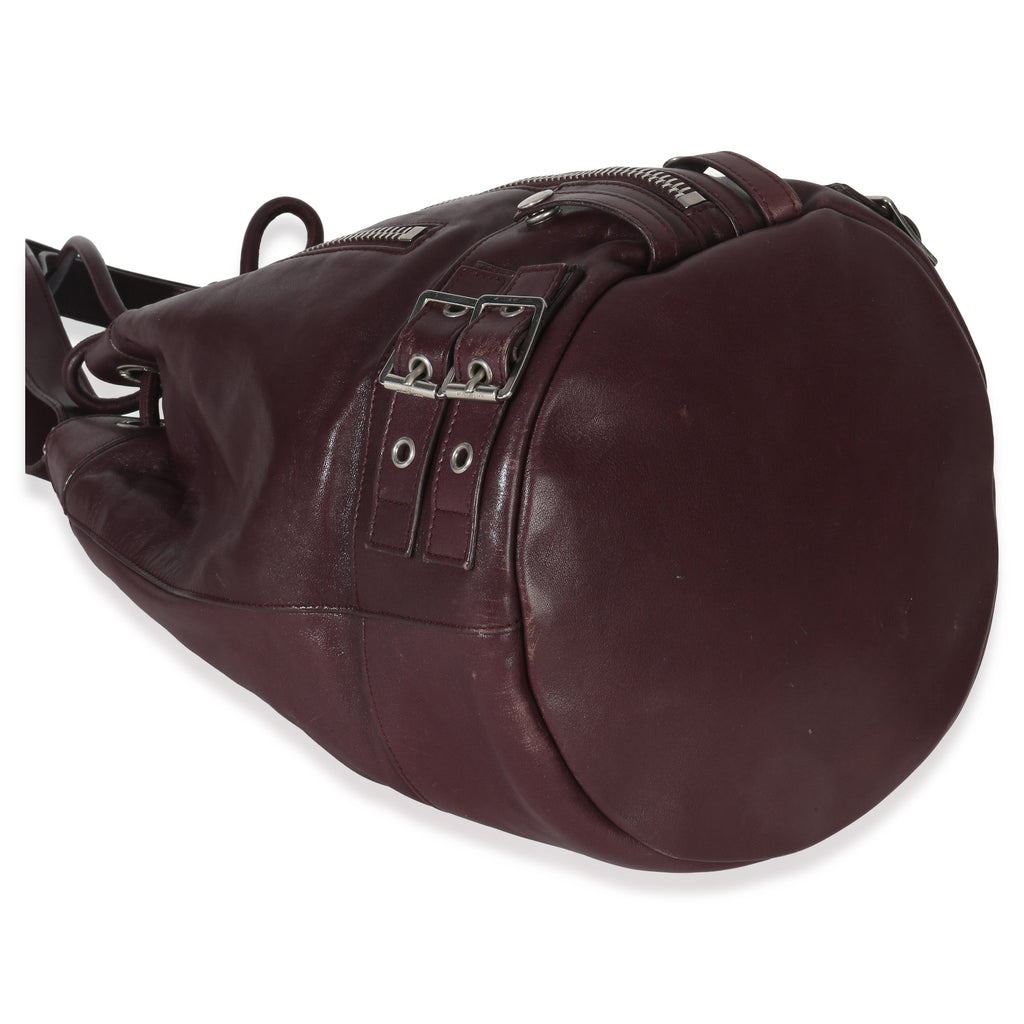Saint Laurent Bordeaux Smooth Calfskin Medium Rider Bucket Bag