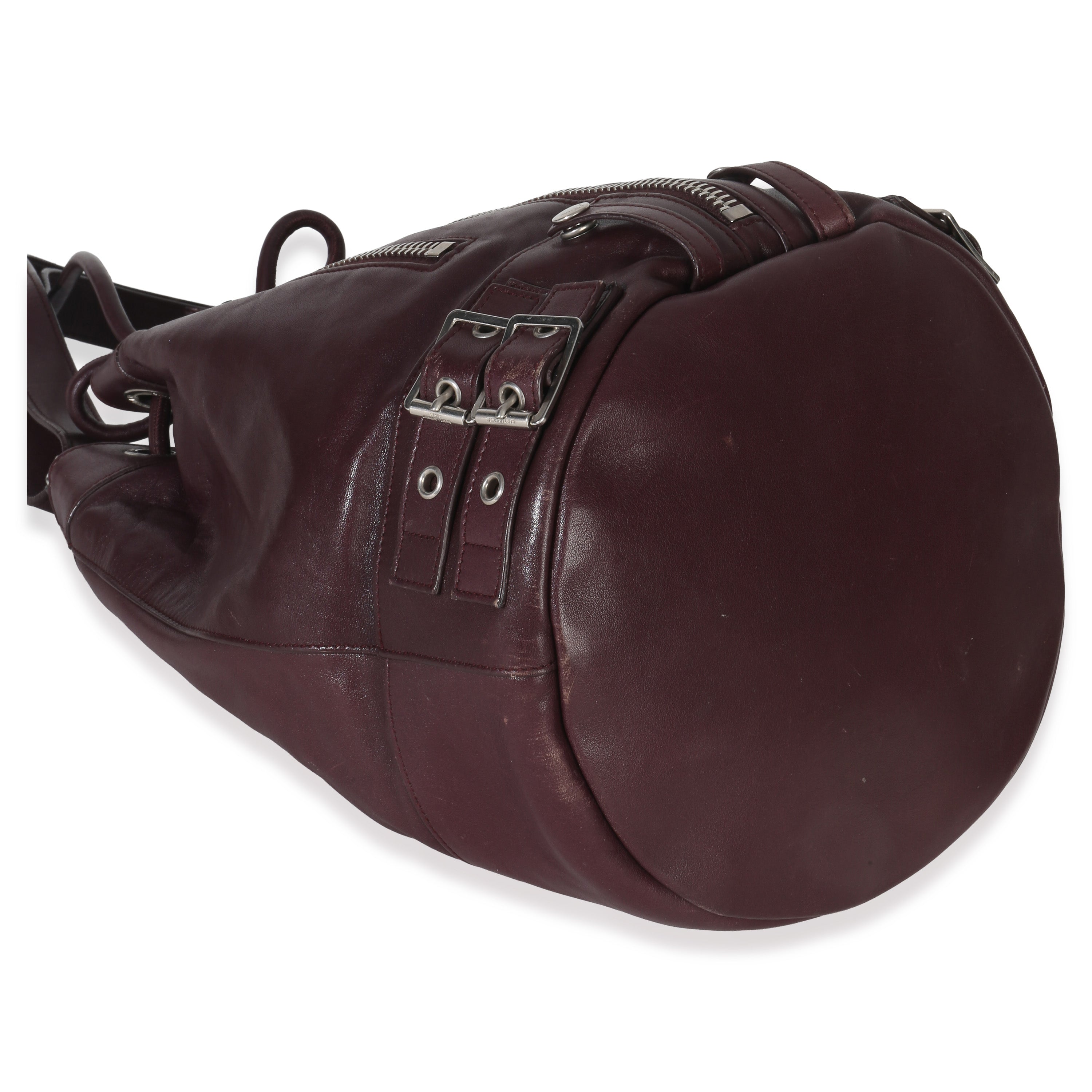 Saint Laurent Bordeaux Smooth Calfskin Medium Rider Bucket Bag