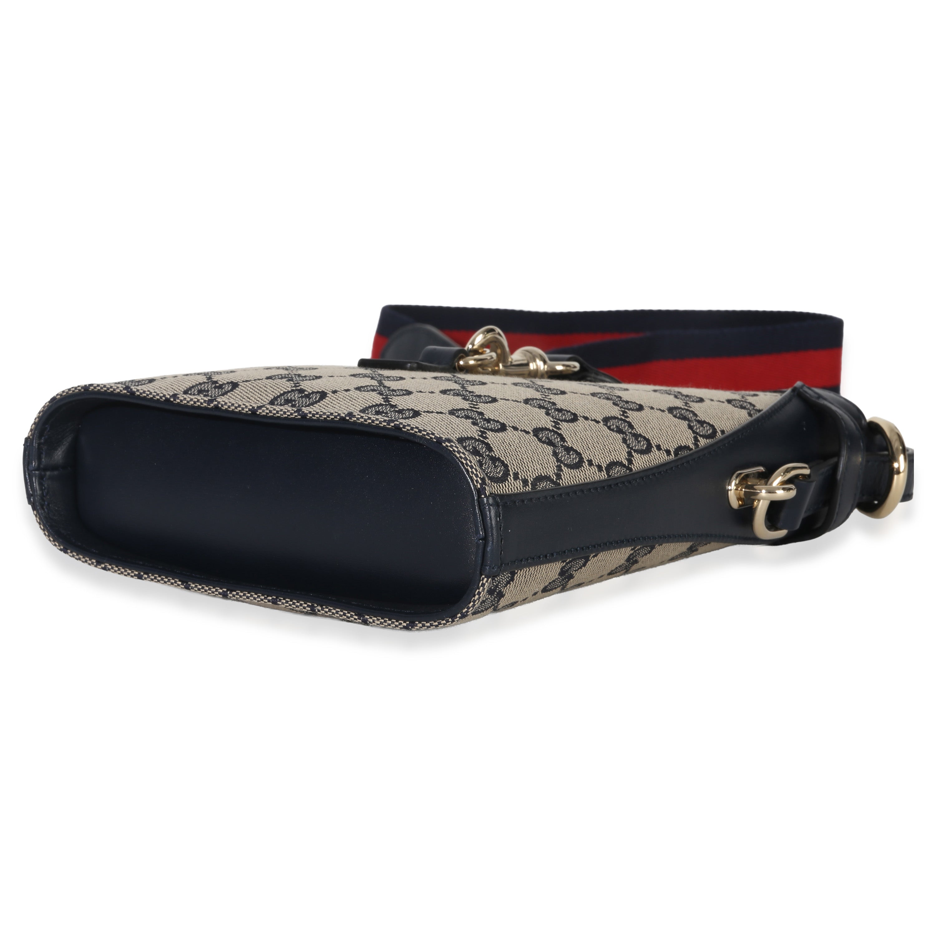 Gucci Navy Beige GG Supreme Monogram Mini Bucket Bag
