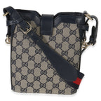 Gucci Navy Beige GG Supreme Monogram Mini Bucket Bag