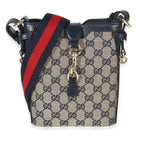Gucci Navy Beige GG Supreme Monogram Mini Bucket Bag
