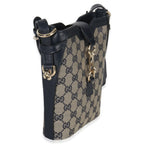 Gucci Navy Beige GG Supreme Monogram Mini Bucket Bag