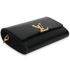 Louis Vuitton Black Calfskin Leather Chain Louise Clutch MM