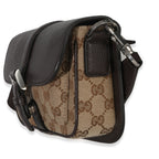 Gucci Beige Ebony GG Supreme Canvas Mini Buckle Crossbody Bag