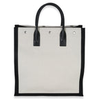 Saint Laurent Beige Linen North South Rive Gauche Tote