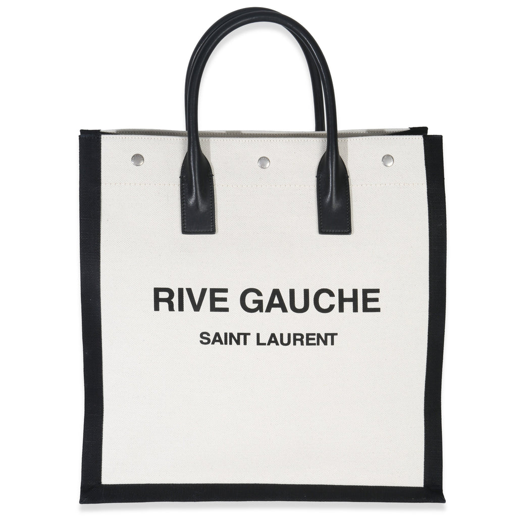 Saint Laurent Beige Linen North South Rive Gauche Tote