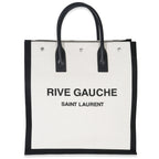 Saint Laurent Beige Linen North South Rive Gauche Tote