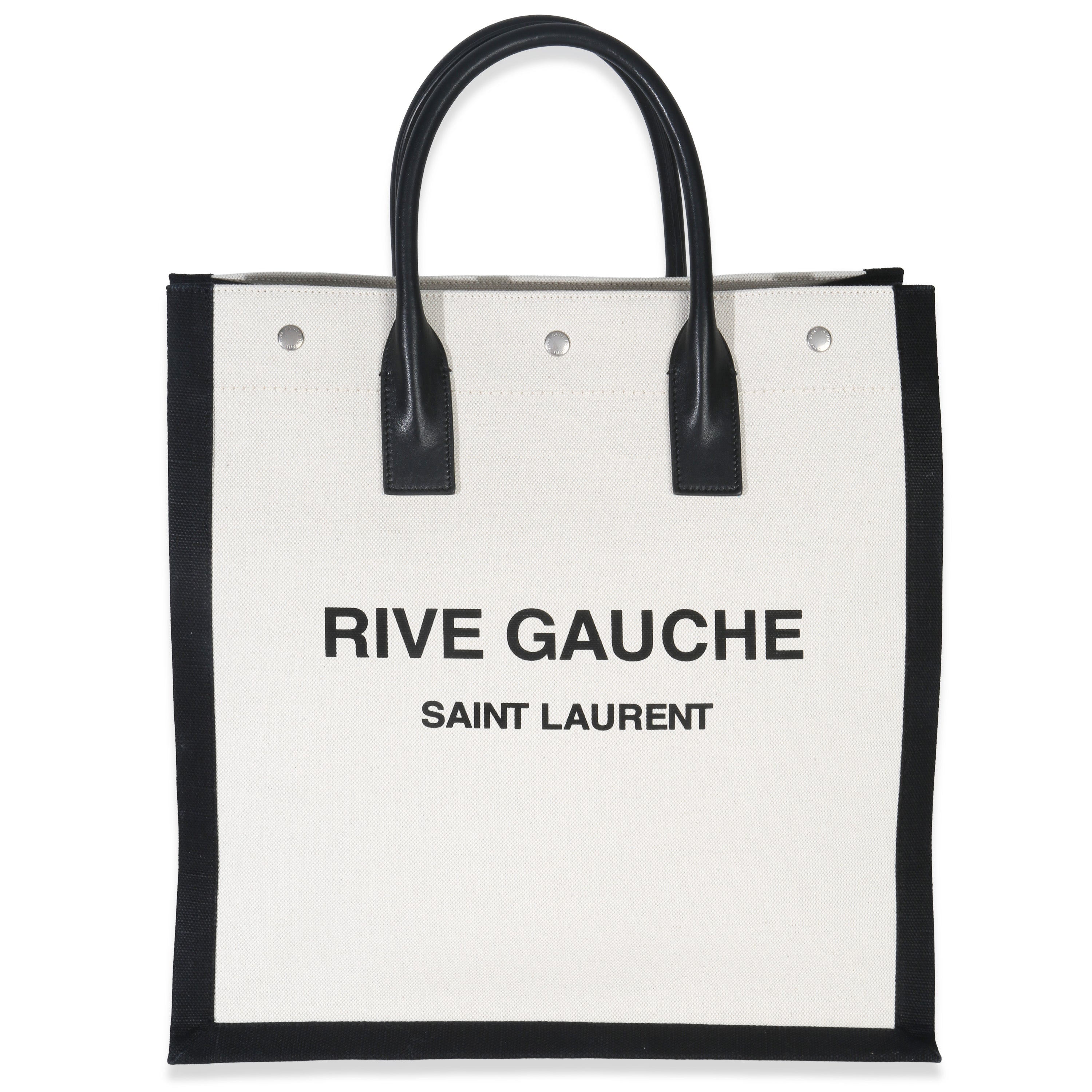 Saint Laurent Beige Linen North South Rive Gauche Tote