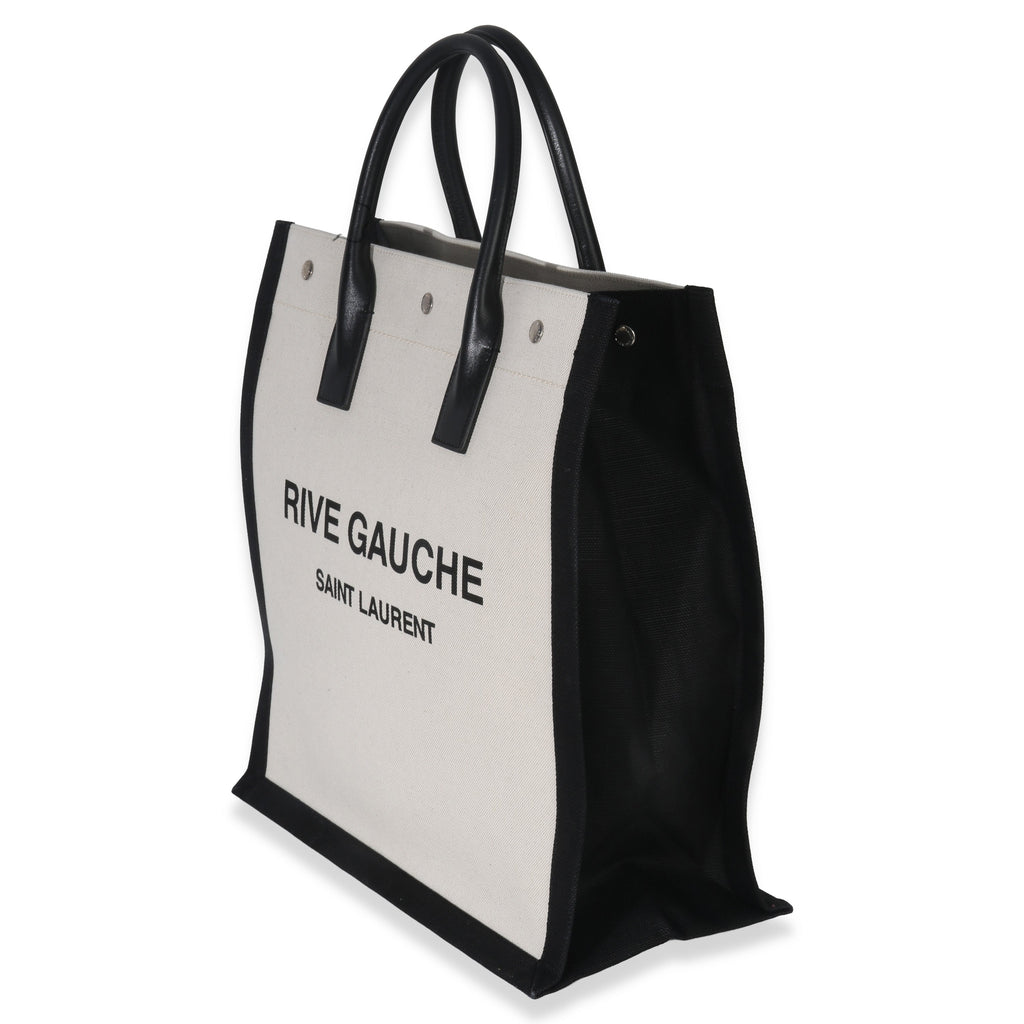 Saint Laurent Beige Linen North South Rive Gauche Tote