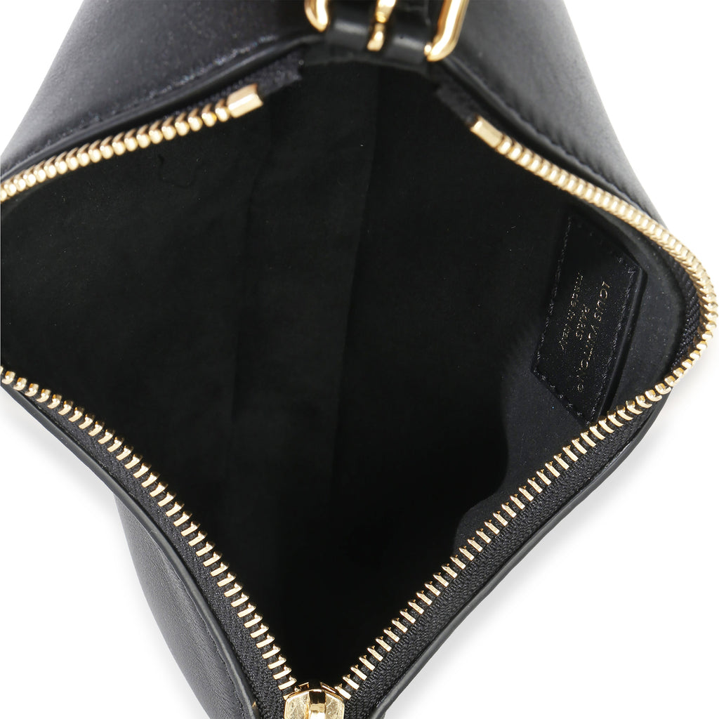 Louis Vuitton Black Calfskin Pochette LV Bloom