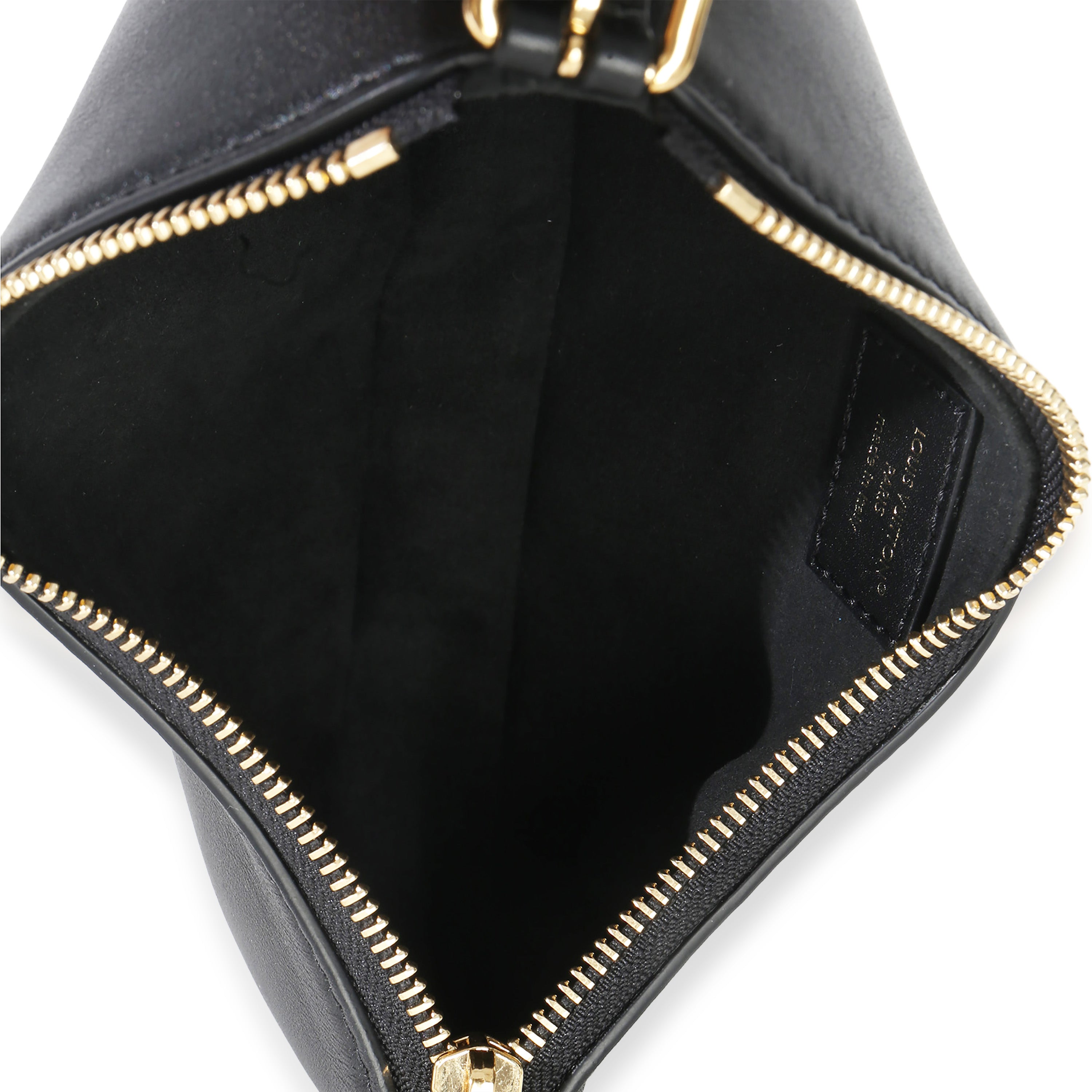 Louis Vuitton Black Calfskin Pochette LV Bloom