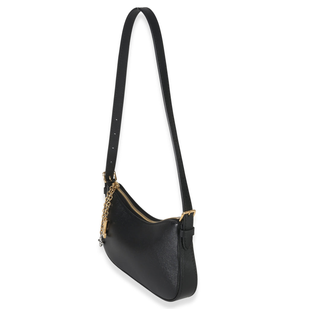 Louis Vuitton Black Calfskin Pochette LV Bloom