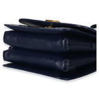 B. Navy Croc Small Shoulder Bag
