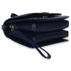B. Navy Croc Small Shoulder Bag