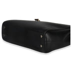 Saint Laurent Black Smooth Leather Cassandre Tote Bag