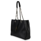 Saint Laurent Black Smooth Leather Cassandre Tote Bag
