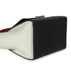 Red Black White Grained Calfskin Small Trapeze Bag