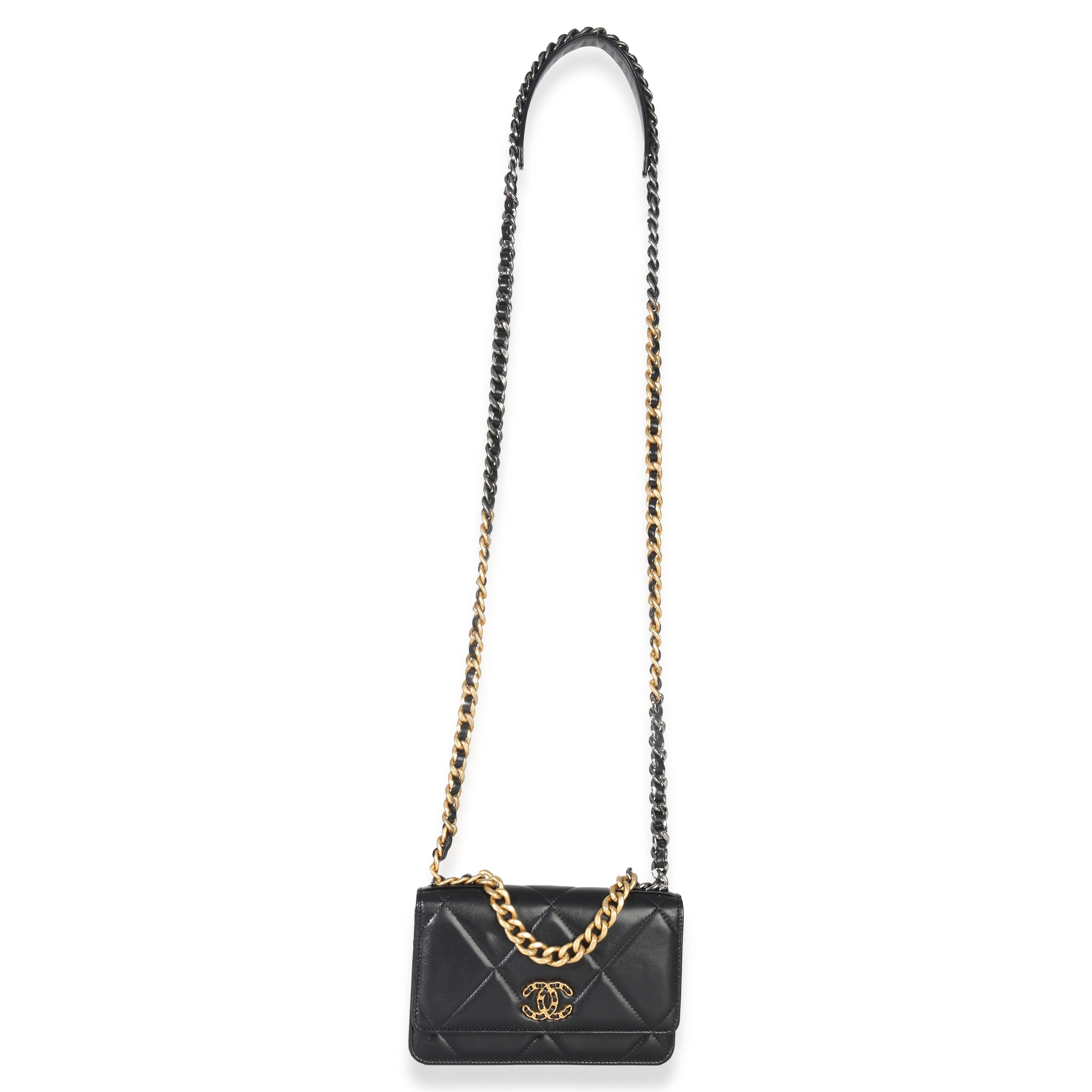Chanel Black Quilted Lambskin Chanel 19 Wallet On Chain