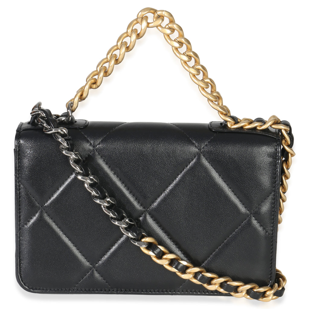 Chanel Black Quilted Lambskin Chanel 19 Wallet On Chain